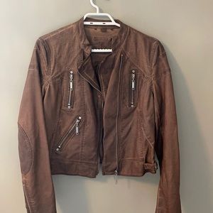 Brown leather jacket size large YOUTH